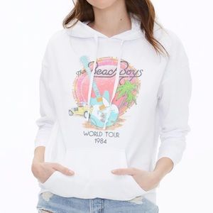 Aeropostale White Hoodie Beach Boys Graphic Size Medium NWT